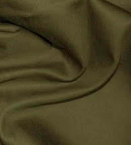 COMPOSICIÓN: 100% ALGODÓN TEJIDO: DRILL (SARGA) ANCHO: 2.40 M REFERENCIA COMERCIAL: DRILL VERDE OLIVA PROVEEDOR: TEXTILES & MODA PANTONE: TCX-7748C